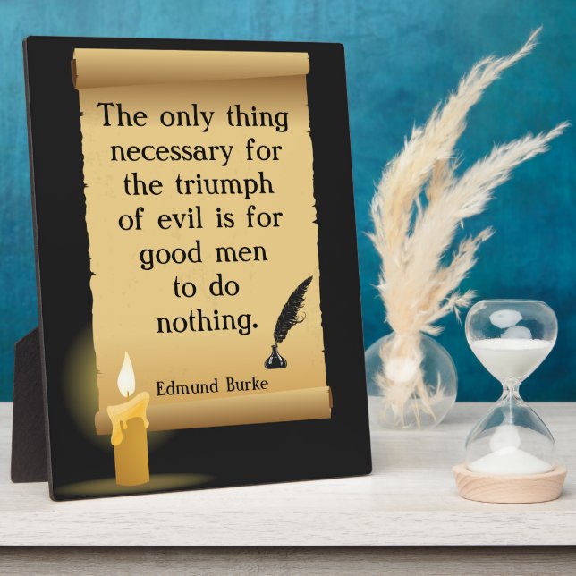 The only thing necessary triumph of evil plaque (Side)