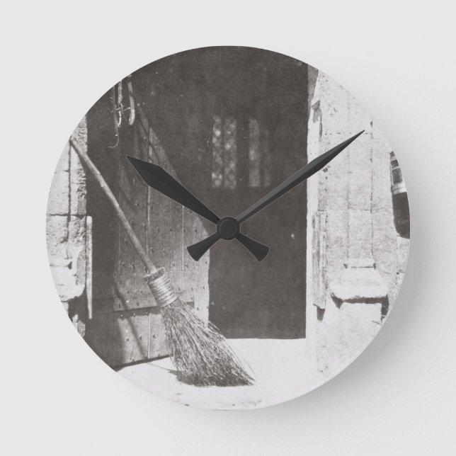 The Open Door, March, 1843 (b/w photo) Round Clock (Front)