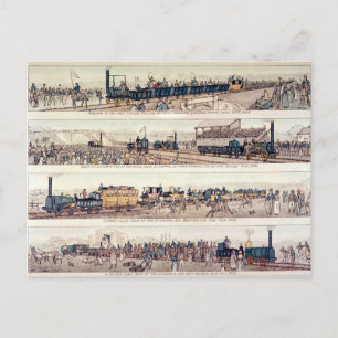 The opening of Stockton and Darlington Postcard
