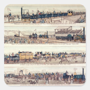 The opening of Stockton and Darlington Square Sticker