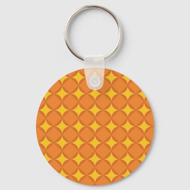 The Orange 70's year styling circle Keychain (Front)