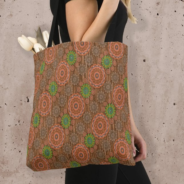The Orange floral rainy scatter fibres textured Tote Bag (Creator Uploaded)