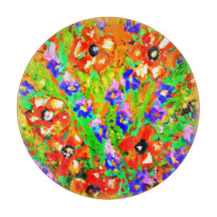 "The Orange Flowers" Cute Painting. Buy Now Cutting Board