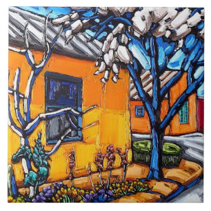 The "Orange Spring Garden" decorative tile