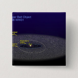 The orbit of the binary Kuiper Belt object 2 Inch Square Button