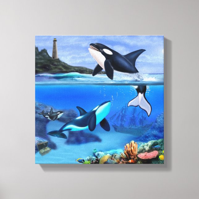 The Orca Family Canvas Print (Front)