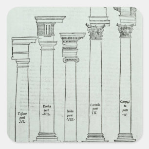The Orders of Architecture Square Sticker