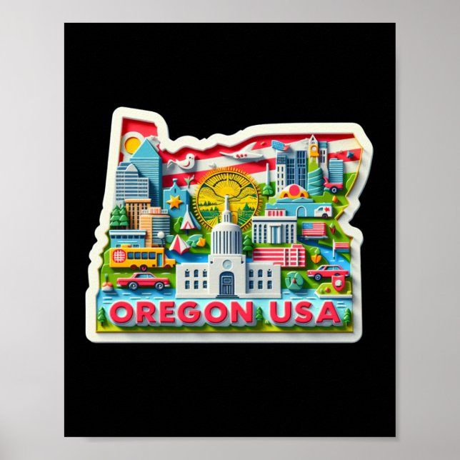 The Oregon State In Usa Sticker  Poster (Front)