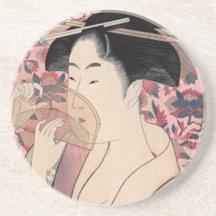 The Oriental Beauty, Kushi by Kitagawa Utamaro Coaster