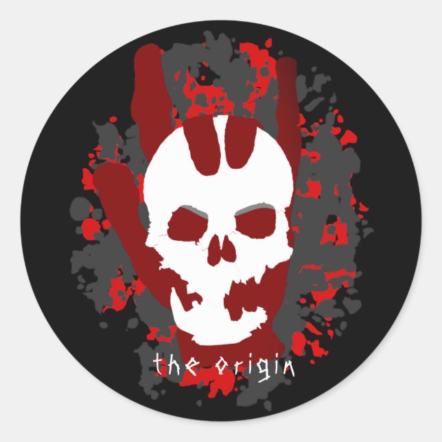 The Origin Hand Sign I love You Cool Hard Rocker Classic Round Sticker (Front)