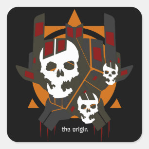 the origin I love You Hand Sign Hard Rocker Modern Square Sticker