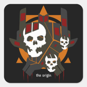 the origin I love You Hand Sign Hard Rocker Modern Square Sticker