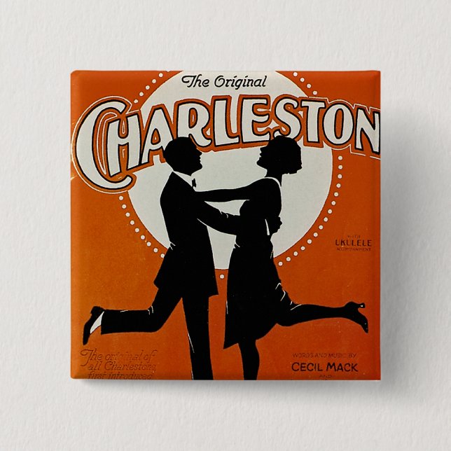 The Original Charleston 2 Inch Square Button (Front)
