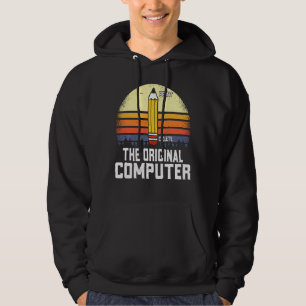 The Original Computer  Pencil Geek Nerd Hoodie