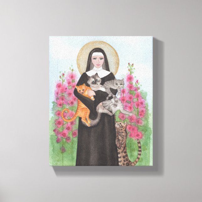 The Original Crazy Cat Lady St Gertrude Canvas Print (Front)