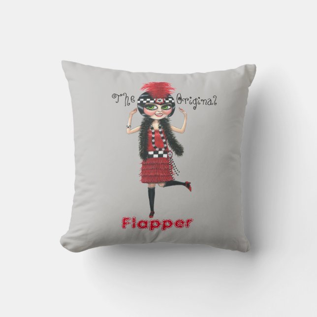 The Original Flapper Roaring '20s Cute Dancing Throw Pillow (Front)