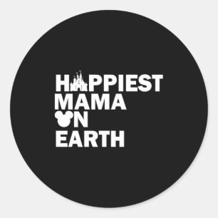 The Original Hapest Mama On Earth Premium Tri-blen Classic Round Sticker