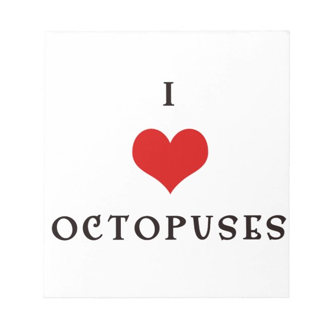 The Original I heart Octopuses Notepad (Front)