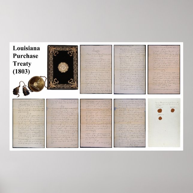 The ORIGINAL Louisiana Purchase Treaty of 1803 Poster (Front)