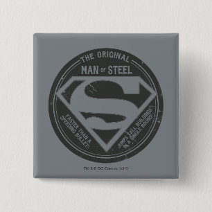 The Original Man of Steel 2 Inch Square Button