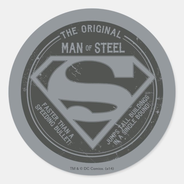 The Original Man of Steel Classic Round Sticker (Front)