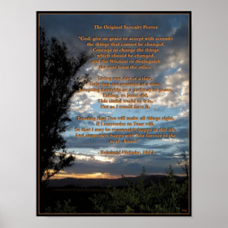 The Original Serenity Prayer Poster