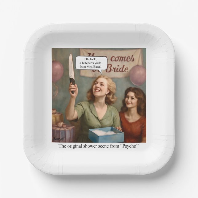 The original shower scene from Psycho. Paper Plate (Front)