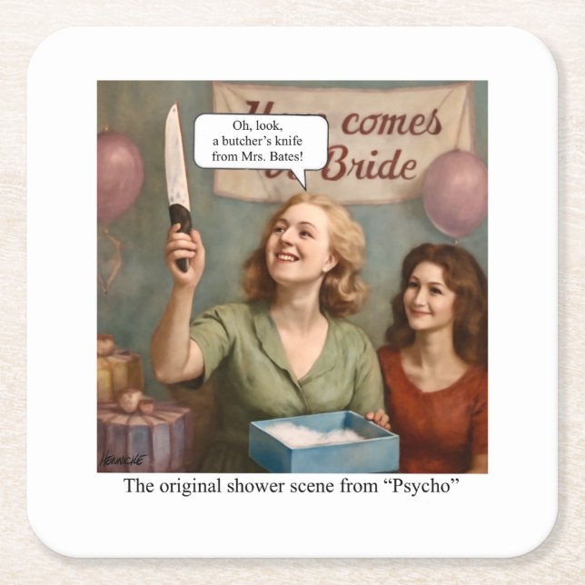 The original shower scene from Psycho. Square Paper Coaster (Front)