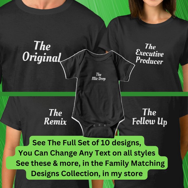The Original, The Remix, etc Matching Music Family T-Shirt (Creator Uploaded)
