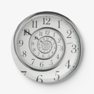 The Original Time Abstract Clock Paper Plate