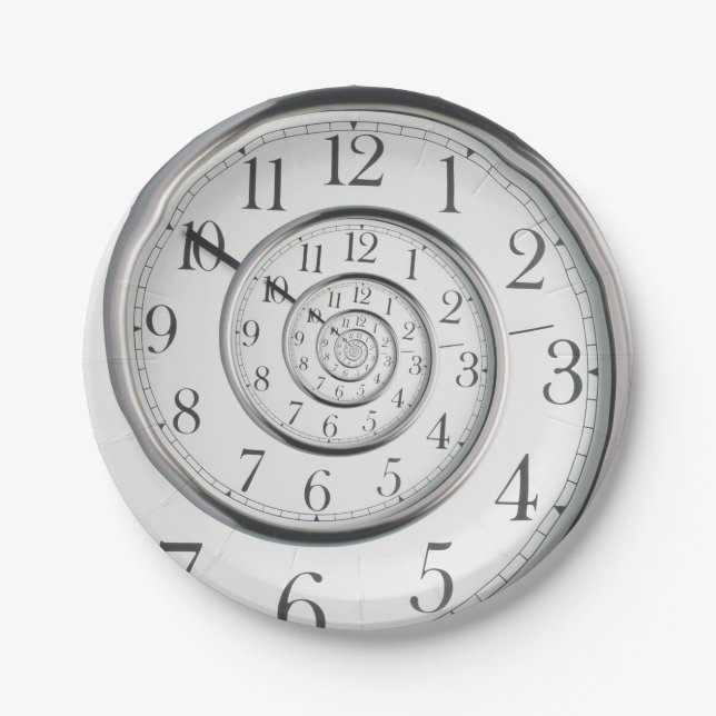 The Original Time Abstract Clock Paper Plate (Front)