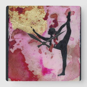The Original Yoga Girl Square Clock