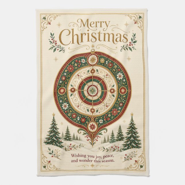 The Ornament of Winter Wonder Kitchen Towel (Vertical)