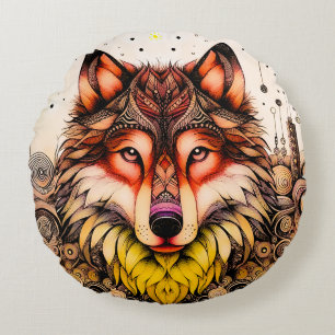 The Ornamental Soul of the Night Round Pillow