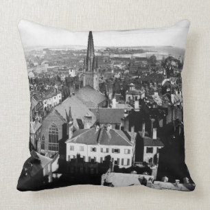 The ornamented spire of a church in Boston Throw Pillow