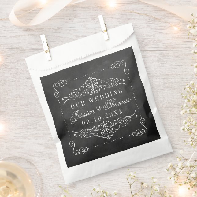 The Ornate Chalkboard Wedding Collection Favour Bag (Clipped)