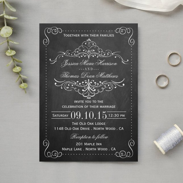 The Ornate Chalkboard Wedding Collection - Invites (Creator Uploaded)