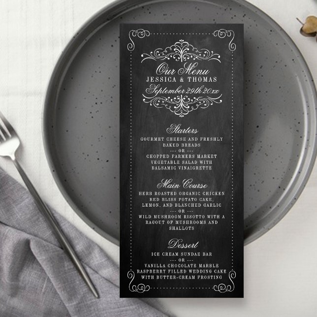 The Ornate Chalkboard Wedding Collection - Menus (Creator Uploaded)