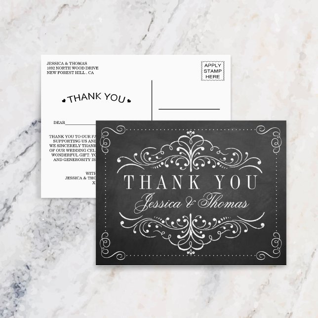 The Ornate Chalkboard Wedding Collection Postcard (Creator Uploaded)