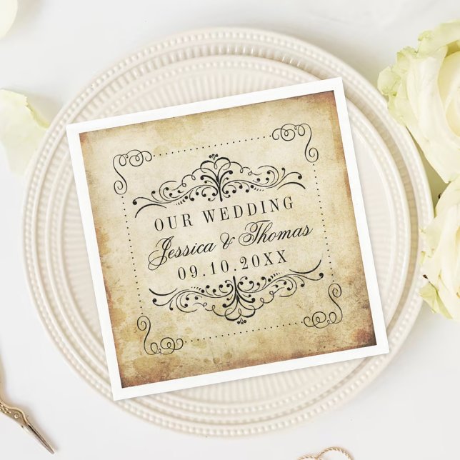The Ornate Flourish Vintage Wedding Collection Napkin (Creator Uploaded)