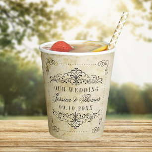 The Ornate Flourish Vintage Wedding Collection Paper Cups