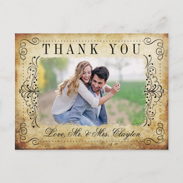 The Ornate Flourish Vintage Wedding Collection Postcard (Front)
