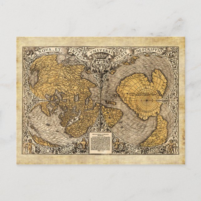 The Orontius Finaeus World Map, 1531 Postcard (Front)