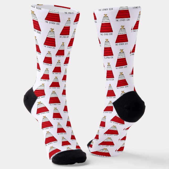 The Other Side - agility funny scared nervous dog Socks (Angled)