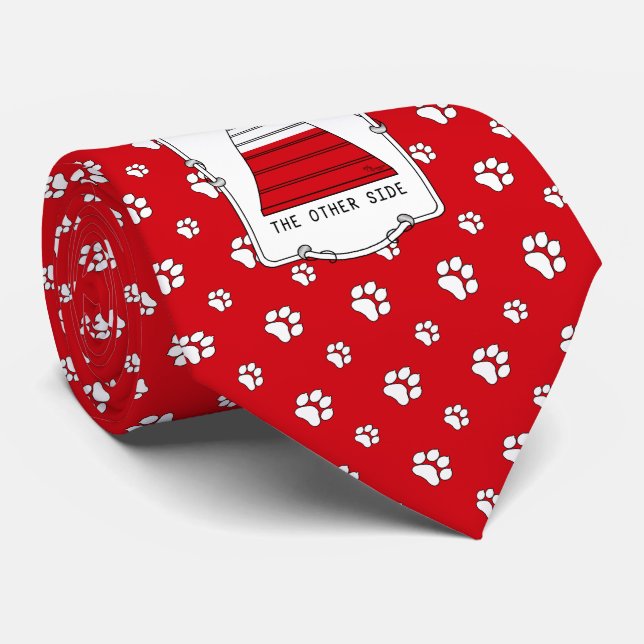 The Other Side - agility funny scared nervous dog Tie (Rolled)