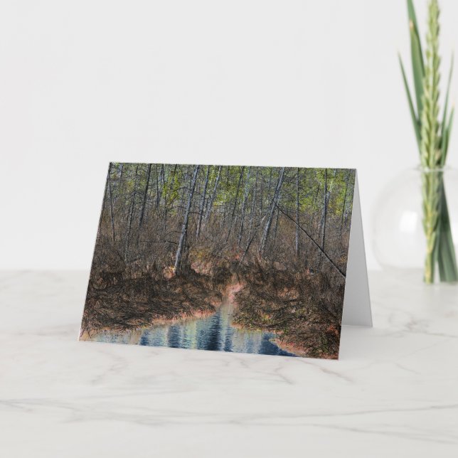 "The Other Side" Digitally Edited Forest and Pond Card (Front)