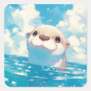 The Otter Aquatic Odyssey Square Sticker