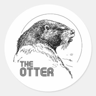 THE OTTER VINTAGE CLASSIC ROUND STICKER