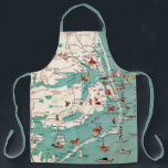 The Outer Banks Illustrated Map  Apron<br><div class="desc">A vintage illustrated map of the Outer Banks repurposed on a wonderful apron!</div>