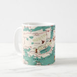 The Outer Banks Illustrated Map Mug<br><div class="desc">A fun vintage postcard map of the Outer Banks of North Carolina repurposed on a mug. We've set it up so you can customize the part of the postcard map you want to see on your mug.  It's easy to reposition!</div>